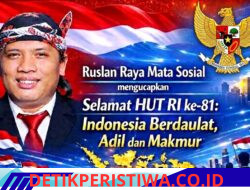 Pendiri Komunitas Mata Sosial, Ruslan Raya: HUT RI ke‑81 Momentum Syukur dan Dukungan Program Nasional