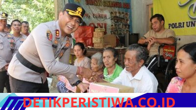 Disela-sela Agenda Kunjungan Kerjanya, Kapolres Karangasem Salurkan Paket Sembako kepada Para Lansia di Desa Bebandem