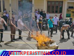 Pemusnahan Barang Bukti Sabu Dan Ganja Oleh Polres Langsa Berhasil Menyelamatkan 38,461 Jiwa