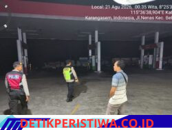 Jaga Kondusifitas Dini Hari, Polsek Bebandem Gelar KRYD Menyisir Obyek Vital Hingga Pemukiman Warga