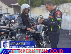 Berikan Efek Jera kepada Pengguna Kenalpot Brong, Sat Lantas Polres Karangasem Berlakukan Tilang Manual