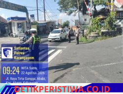 Pastikan Situasi Kamtibmas di Kawasan Wisata Kondusif, Sat Lantas Polres Karangasem Berikan Pengamanan di Kawasan Obyek Wisata Tirtagangga