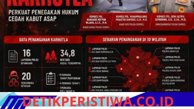 16 Kasus Karhutla Ditangani, Polda Sumsel Pastikan 20 Tersangka Diproses Hukum