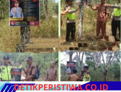 Giat Bhabinkamtibmas Polsek Belitang Iii Melaksanakan Pemasangan Banner Sekaligus Himbauan Karhutla Di Wilkum Polsek Belitang Iii