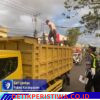 Cegah Lakalantas, Satlantas Polres Karangasem Berikan Himbau kepada Sopir Truk Terkait Penggunaan Terpal 