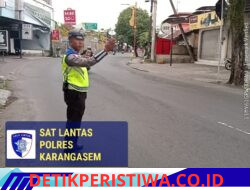 Dengan Sepenuh Hati Anggota Lantas Polres Karangasem Lakukan PH Pagi, di Depan MAN Amlapura