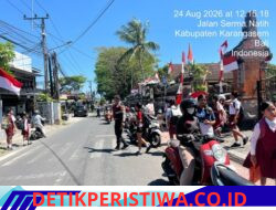 Dengan Sepenuh Hati Sat Samapta Polres Karangasem Gelar Strong Point Siang, Amankan Jam Pulang Sekolah