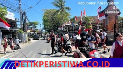Dengan Sepenuh Hati Sat Samapta Polres Karangasem Gelar Strong Point Siang, Amankan Jam Pulang Sekolah