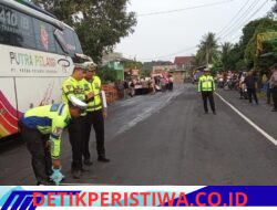 Polres Bireuen Olah TKP Kecelakaan Bus Putra Pelangi dengan Isuzu Traga di Samalanga