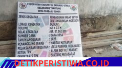 Dugaan Pelanggaran Fatal Dana Desa: Proyek Fisik Parbaju Julu Kec.Tarutung Dikerjakan Lewat Tahun Anggaran