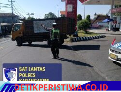 Tingkatkan Keamanan dan Kelancaran Pndistribusian, Sat Lantas Polres Karangasem Atensi Arus Lalin di Kawasan Pertamina Subagan