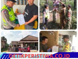 Giat Sat Binmas Polres Oku Timur Melaksanakan Pencegahan Karhutla, di Wilkum Polres Oku Timur.