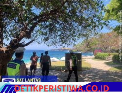 Ciptakan Rasa Aman kepada Masyarakat, Personel Satlantas Polres Karangasem Berikan Pengamanan dan Gatur  Lalin di Kawasan Obyek Wisata Pantai Virgin
