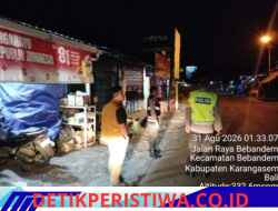 Cegah Aksi Kriminalitas Dini Hari, Personel Polsek Bebandem Gelar Patroli Barcode Sasar Objek Vital