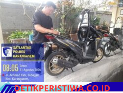 Sebelum Penerbitan STNK dan TNKB Baru, Petugas Sat Lantas di SAMSAT Karangasem Gosok Nosin dan Noka