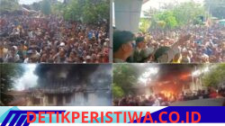 Ribuan Masyarakat Tambang Rakyat Belitung Timur Geruduk Kantor PT.Timah Beltim Spontan Membakarnya