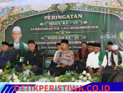 Ratusan Jamaah Hadiri Haul TGH L. Muhammad Nuh, Kapolres Lotim Serukan Jaga Kerukunan