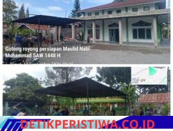 Warga Lampahan Barat Gotong Royong Persiapkan Maulid Nabi Muhammad SAW 1448 H