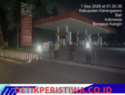 Antisipasi Gangguan Kamtibmas, Polsek Bebandem Gelar Patroli Barcode pada Dini Hari