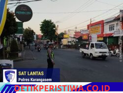 Dengan Sepenuh Hati Anggota Lantas Polres Karangasem Rutin Lakukan Gatur Pagi, di Simpang Tiga BTN Taman Asri Karangasem