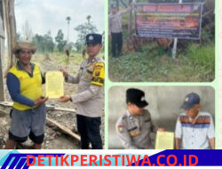 Kapolsek Buay Pemuka Peliung Melalui Bhabinkamtibmas Melaksanakan Kegiatan Sosialisasi Karhutla Kepada Warga Masyarakat Setempat
