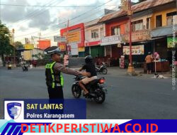 Dengan Rasa Tanggungjawab Anggota Lantas Polres Karangasem Laksanakan Gatur Pagi, di Simpang Tiga BTN Taman Asri Karangasem