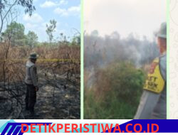 Respon Cepat Polsek Madang Suku I Polres Oku Timur kelokasi Titik Hotspot Dari Aplikasi Stop Karhitla Polda Sumsel