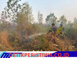 Lokalisasi dan Padamkan Api, Lanal Banjarmasin Bersama Dishut Kalsel Jinakkan Karhutla Gambut