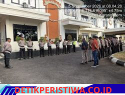 Jelang Masa Pergantian Tugas Jaga di Mako, Anggota Lantas Polres Karangasem Laksanakan Apel Serah Terima Tugas Jaga