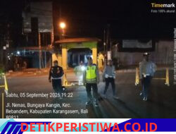 Padatnya Lalulalang Warga saat Menikmati Akhir Pekan, Polsek Bebandem Berikan Pengamanan Ketat di Jalur 11 Veteran Barat