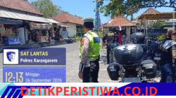 Pastikan Pengunjung Aman dan Nyaman, Sat Lantas Polres Karangasem Berikan Pengamanan di Kawasan Obyek Wisata Taman Sukasada Ujung