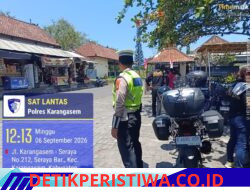 Pastikan Pengunjung Aman dan Nyaman, Sat Lantas Polres Karangasem Berikan Pengamanan di Kawasan Obyek Wisata Taman Sukasada Ujung