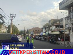 Wujudkan Budaya Tertib dalam Berlalulintas, Satlantas Polres Karangasem Lakukan Gatur Lalin di Kawasan Pasar Senggol Jalan Gajah Mada Amlapura