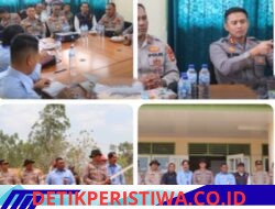 Polres Oku Timur Melaksanakan Kegiatan Monitoring Kesiapsiagaan Penanggulangan Karhutla, di PT. Musi Hutan Persada. 