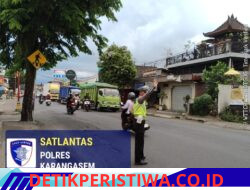 Cegah Lakalantas, Personil Sat Lantas dengan Sepenuh Hati Lakukan Gatur Pagi di Depan MAN Amlapura