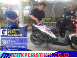 Sebelum Pengesahan Penerbitan STNK dan TNKB, Petugas Sat Lantas Polres Karangasem Lakukan Gosok Nosin dan Noka