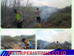 Dengan Sigap Anggota Polsek Belitang III Bergerak Cepat Melakukan Pengecekan Dan Penanganan Titik Hostpot Yang Terpantau, di Wilkum Polsek Belitang III Polres Oku Timur