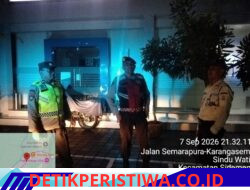 Antisipasi Gangguan Kamtibmas, Polsek Sidemen Gelar Patroli Barcode