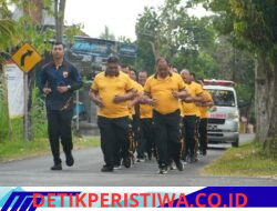 Jaga Stamina dan Kesehatan Anggotanya, Polres Karangasem Gelar GERCEP Melalui Olahraga Bersama 