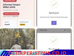 Dengan sigap Polres Oku Timur Melakukan Pengecekan Titik Hostpot Yang Terpantau Aplikasi Stop Karhutla Polda Sumsel