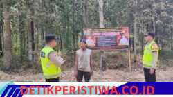 Patroli Mitigasi Karhutla Polsek Semendawai Suku III, Polisi Pasang Banner dan Imbau Warga Tidak Membakar Lahan