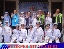 Satlantas Polres Gresik Kenalkan Tertib Lalu Lintas Sejak Dini, Anak-Anak Belajar Rambu Sambil Bersepeda