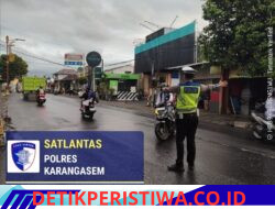 Berikan Layanan Prima kepada Masyarakat dipagi Hari, Personil Lantas Lakukan Gatur Pagi di Depan MAN Amlapura