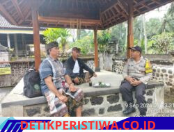 Bhabinkamtibmas Desa Duda Utara Sambangi Prajuru Desa Adat, Bahas Kegiatan Melasti