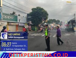 Dengan Sepenuh Hati Anggota Lantas Polres Karangasem Rutin Lakukan Gatur Pagi, di Simpang Tiga BTN Taman Asri Karangasem