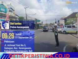 Tingkatkan Keamanan dan Kelancaran Pendistribusian BBM, Sat Lantas Polres Karangasem Atensi Arus Lalin di Kawasan Pertamina Subagan