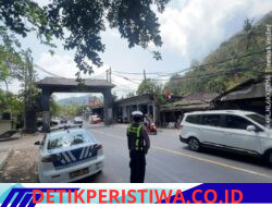 Satlantas Polres Karangasem Terjunkan Unit Turjawali Lakukan Gatur Lalin di Kawasan Obyek Wisata Candidasa