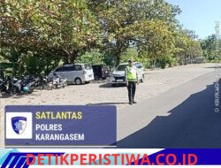 Berikan Rasa Aman kepada Pengunjung, Sat Lantas Polres Karangasem Berikan Pengamanan di Kawasan Obyek Wisata Taman Sukasada Ujung