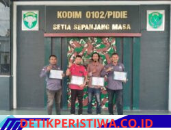 Sinergi TNI dan Pers Makin Solid, 4 Pjs Pidie Terima Piagam Penghargaan Kodim 0102