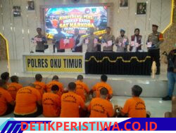 Dalam Kurun Waktu Tiga Minggu Satres Narkoba Polres Oku Timur Berhasil Mengamankan 20 Tersangka Berbagai Peran Bersama Ratusan BB Narkotika